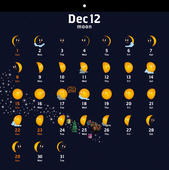 moon calendar / 2013-12月